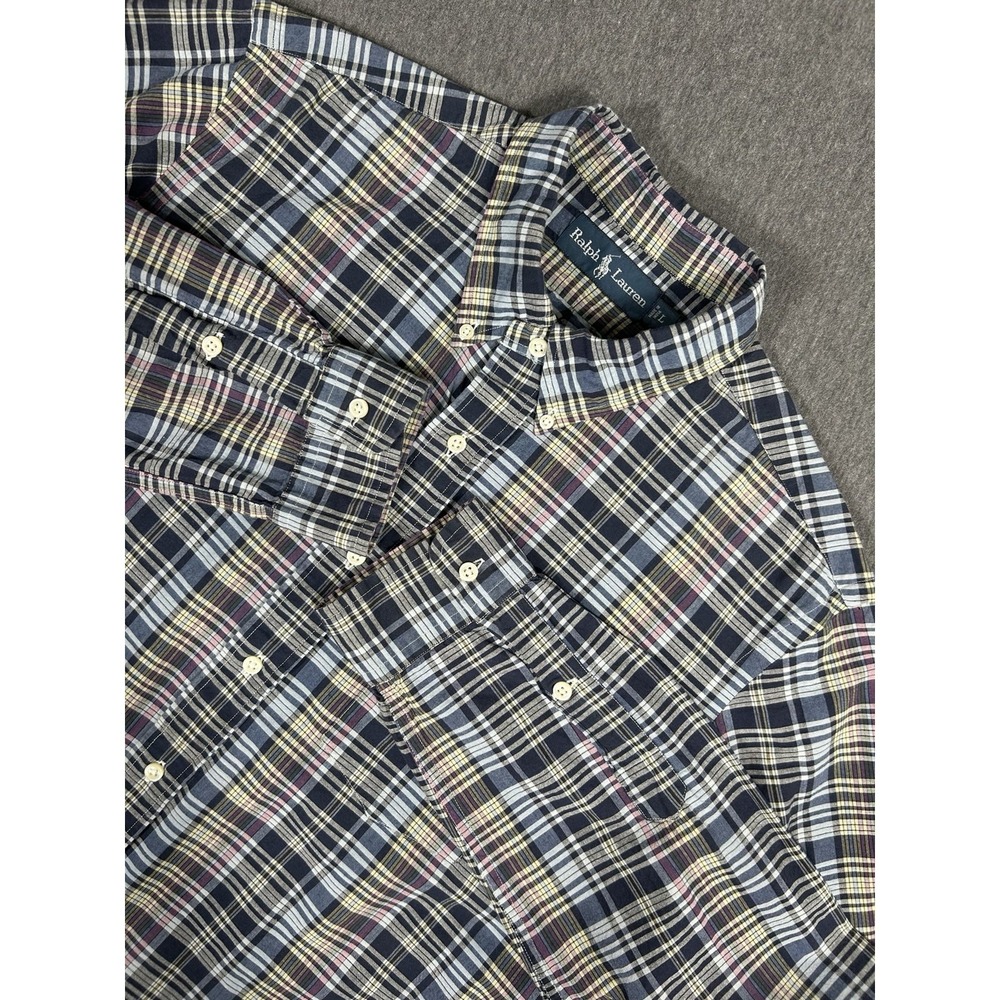 Ralph Lauren Men's Long Sleeve Button-Down Plaid Casual Shirt L